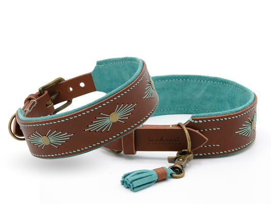 Lederhalsband 'Woodstock' Braun
