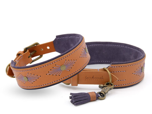 Lederhalsband 'Woodstock' Cognac
