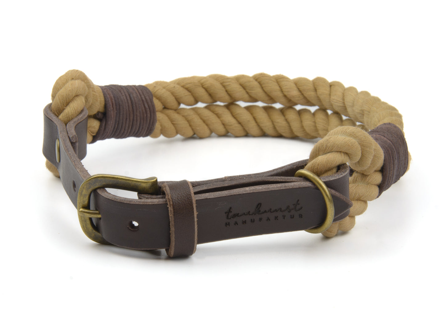 Hundehalsband aus Tau in Beige
