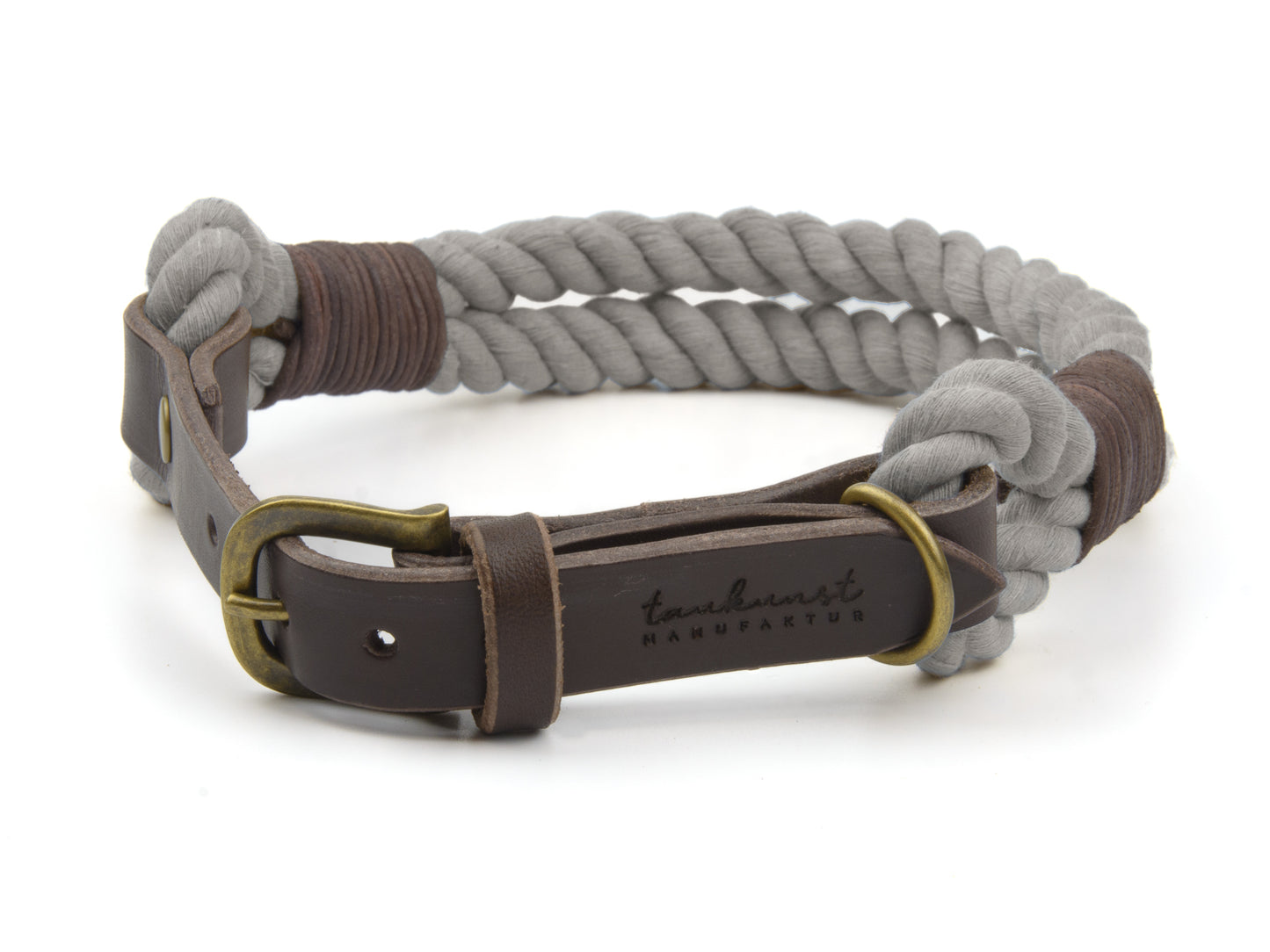 Hundehalsband aus Tau in Grau
