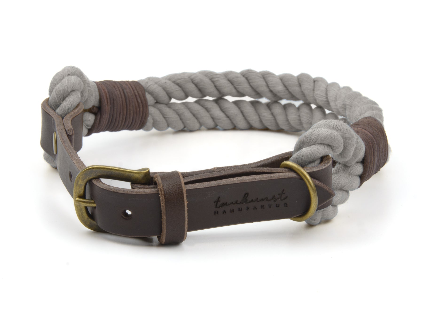 Hundehalsband aus Tau in Grau