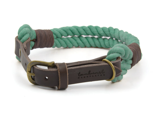 Tauhalsband 'Ahoi‘ Mint
 Hundehalsband aus Tau in Mint