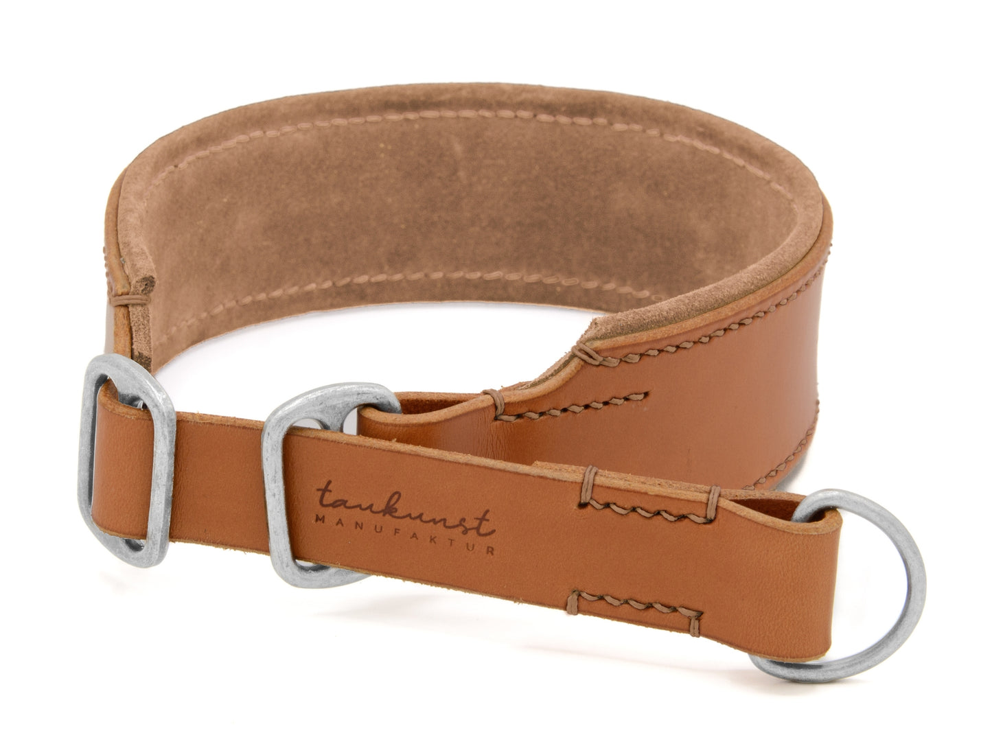 Zugstopp Lederhalsband 'Wildfang' Cognac
