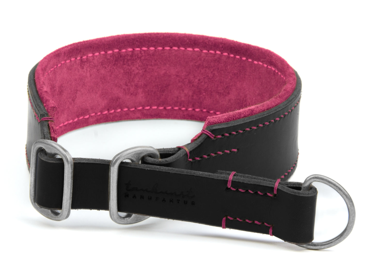 Zugstopp Lederhalsband 'Wildfang' Schwarz
