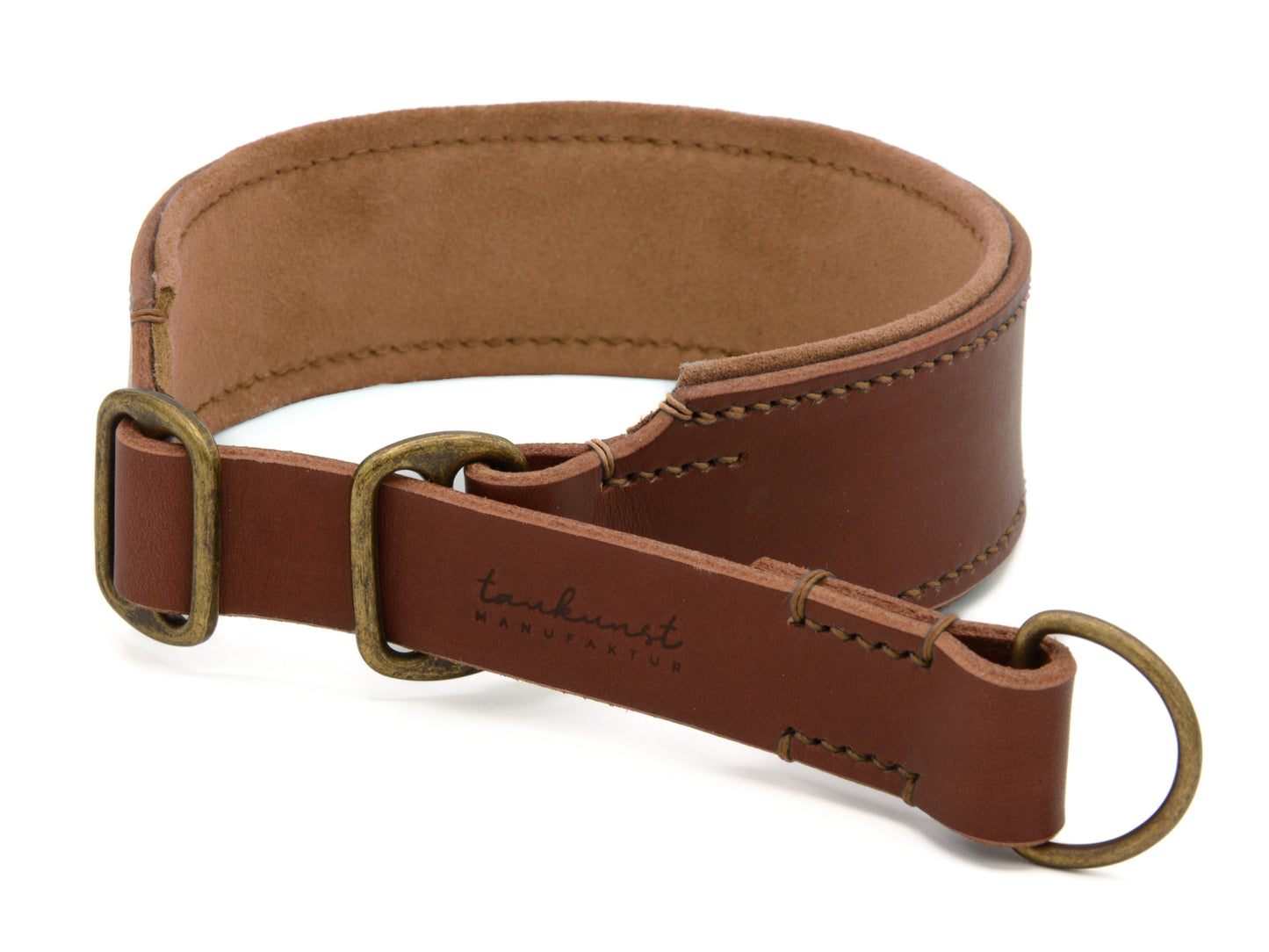 Zugstopp Lederhalsband 'Wildfang' Braun
