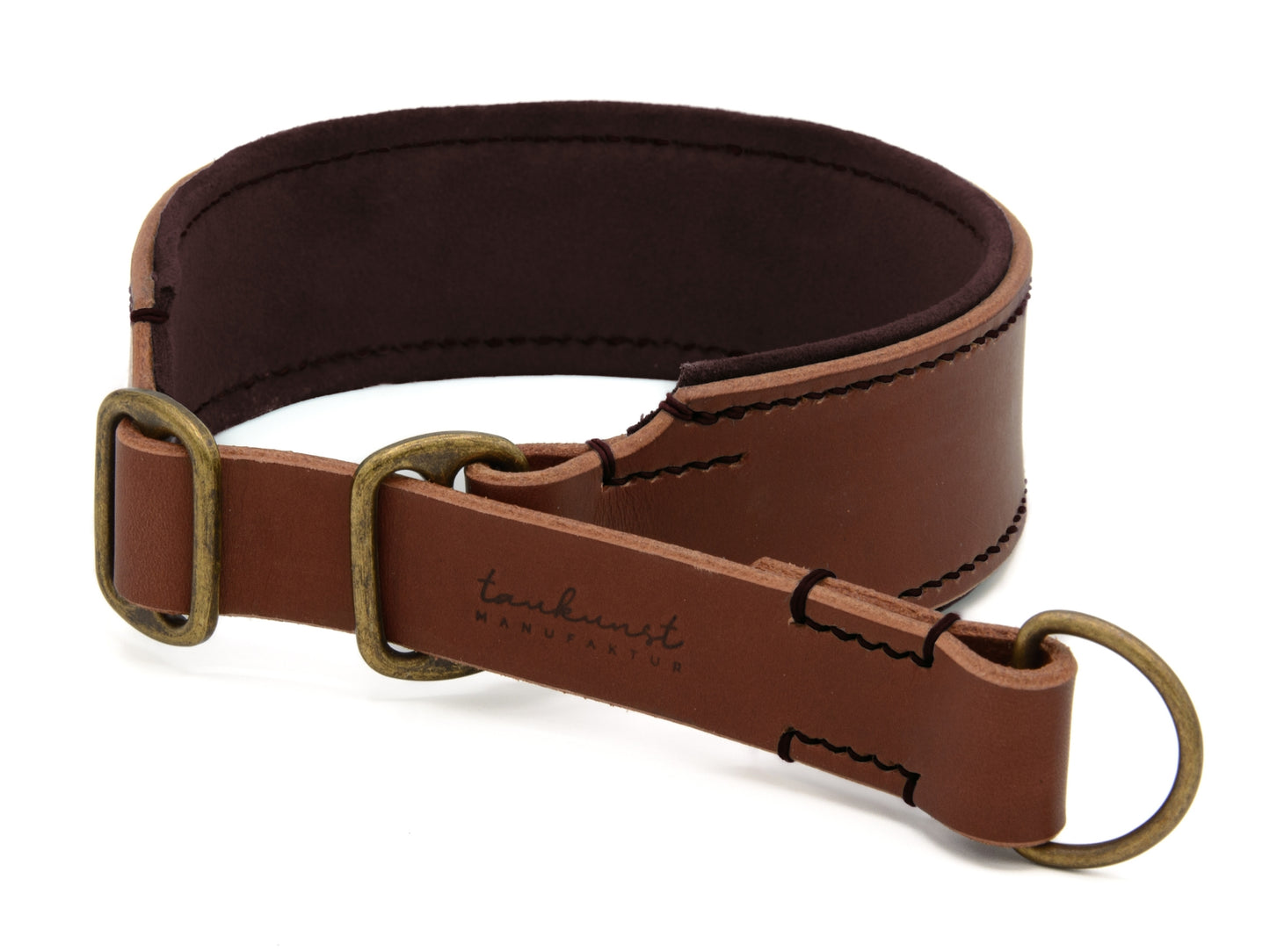 Zugstopp Lederhalsband 'Wildfang' Braun
