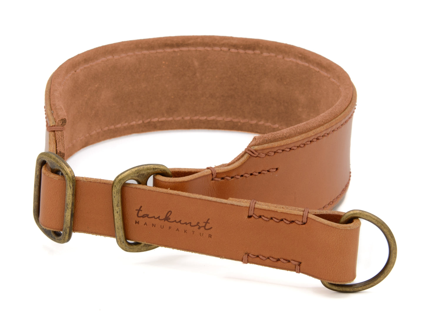Zugstopp Lederhalsband 'Wildfang' Cognac

