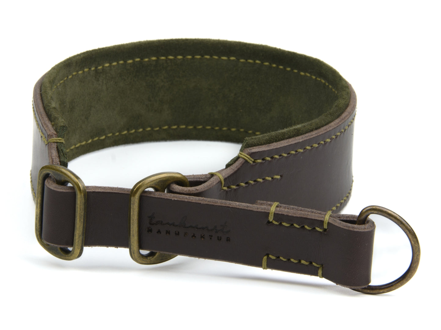 Zugstopp Lederhalsband 'Wildfang' Dunkelbraun
