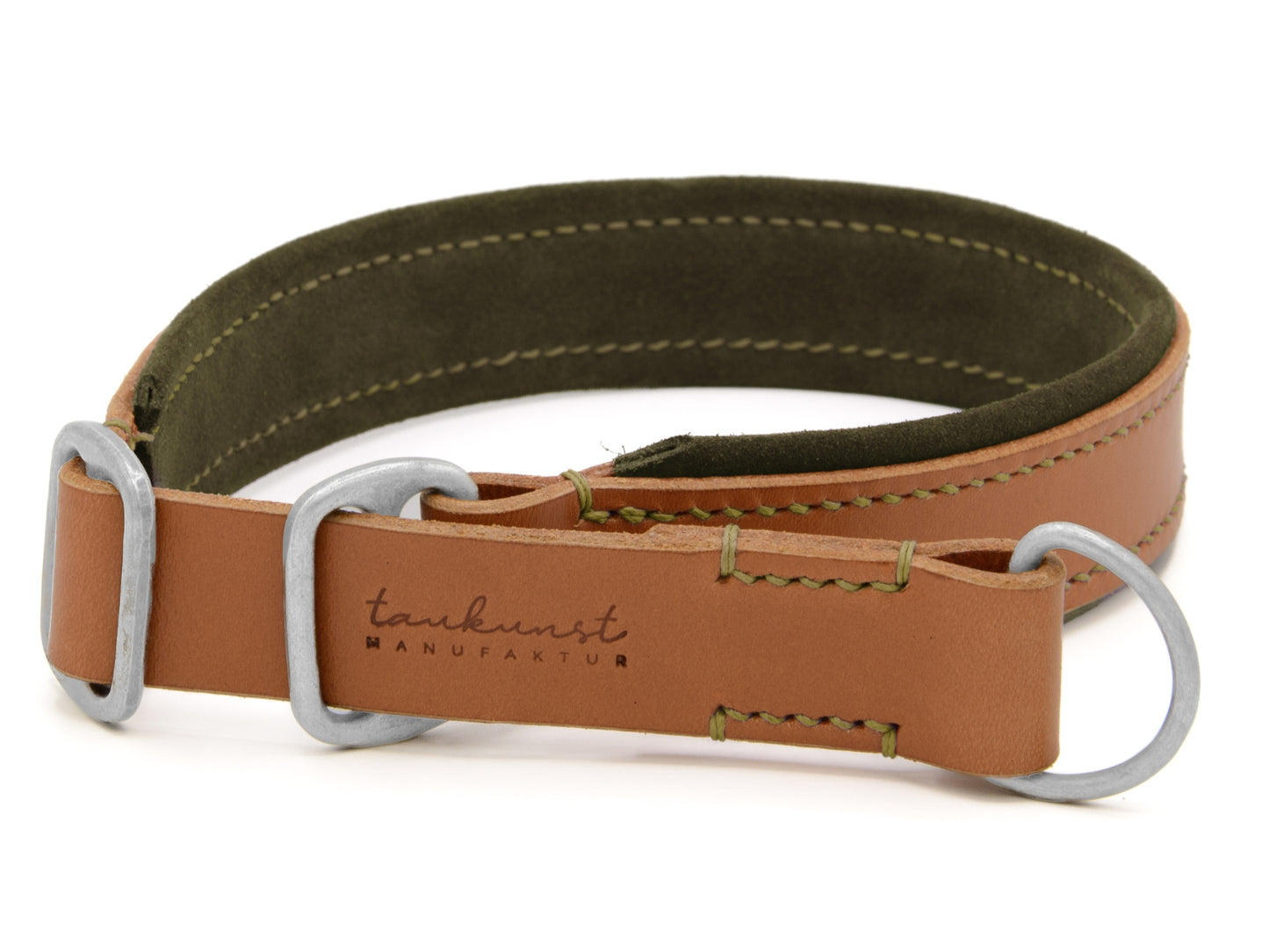 Zugstopp Lederhalsband 'Wildfang' Cognac
