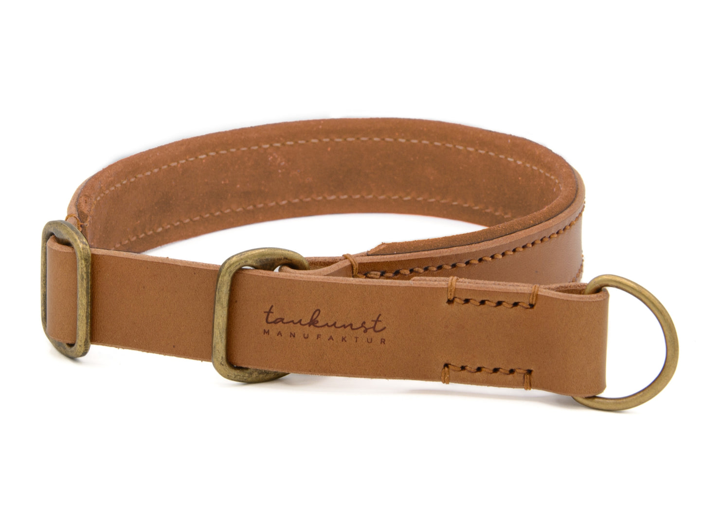 Zugstopp Lederhalsband 'Wildfang' Camel
