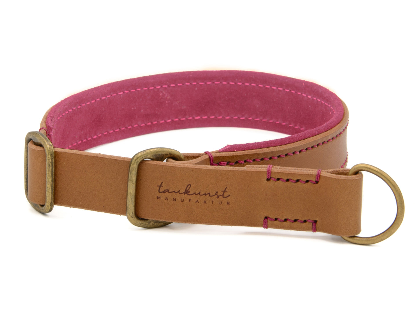Zugstopp Lederhalsband 'Wildfang' Camel
