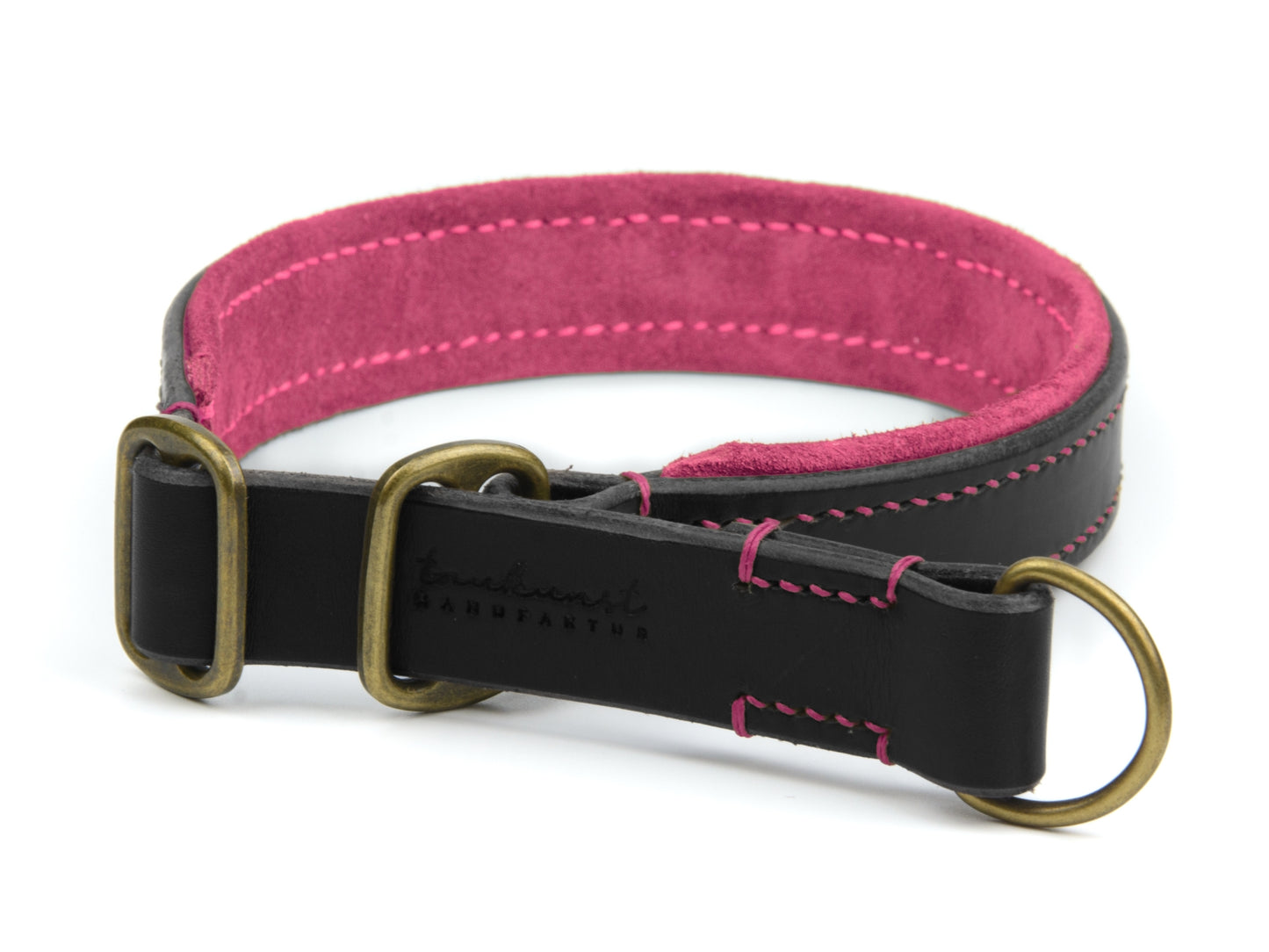 Zugstopp Lederhalsband 'Wildfang' Schwarz
