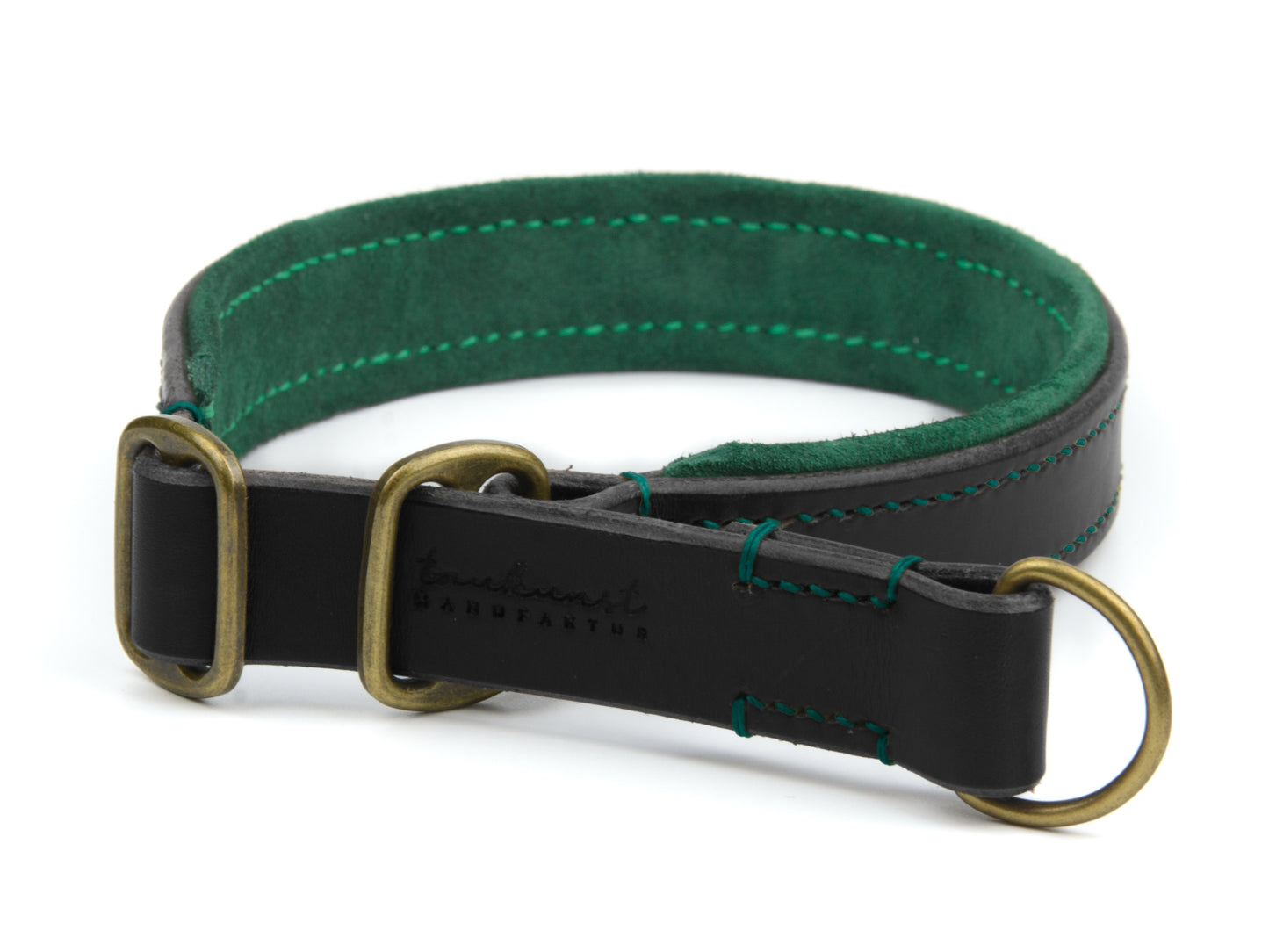 Zugstopp Lederhalsband 'Wildfang' Schwarz

